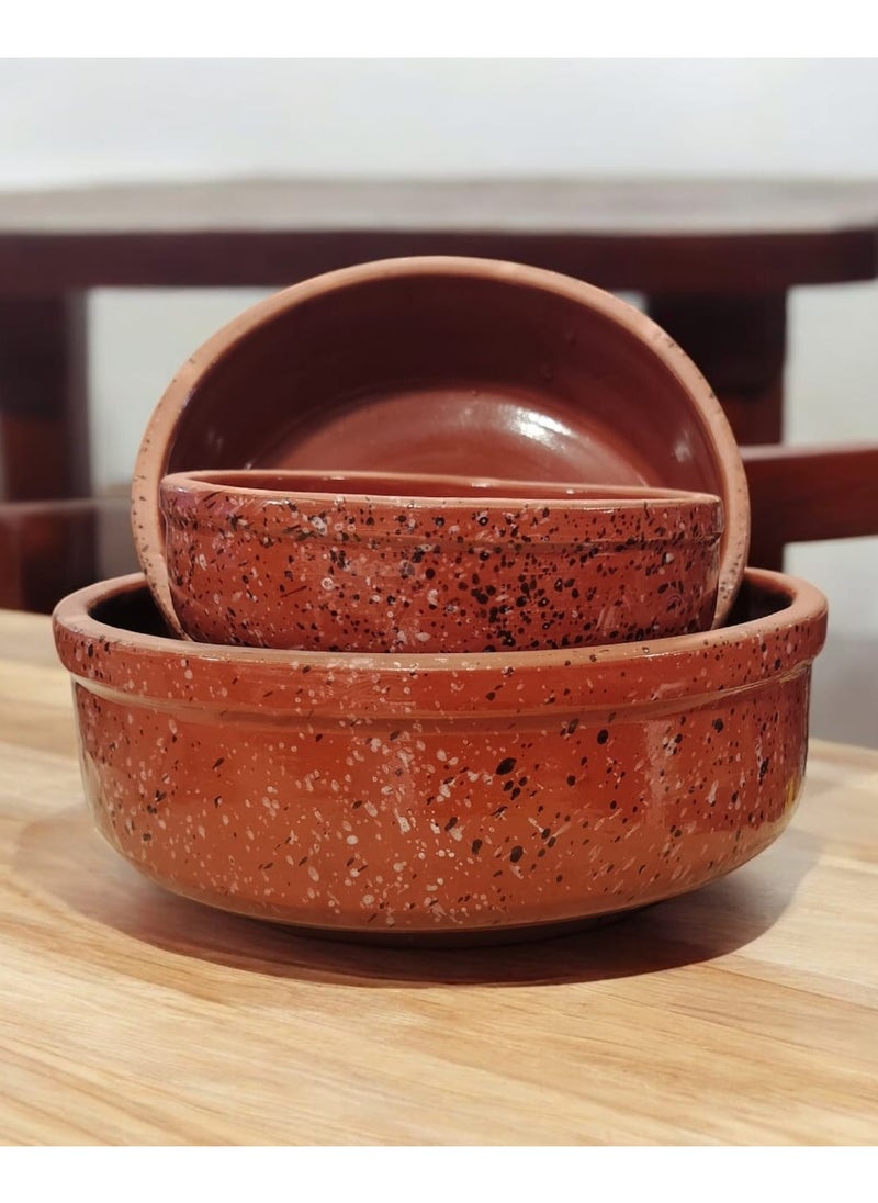 Generic A set of 3 pottery and porcelain trays and pans in different sizes, handmade and oven-safe.  - Image 1