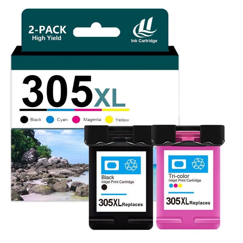 HP DeskJet Printer Ink Cartridge Combo Pack 1 Black 1 Tricolor Normal Size - Image 2