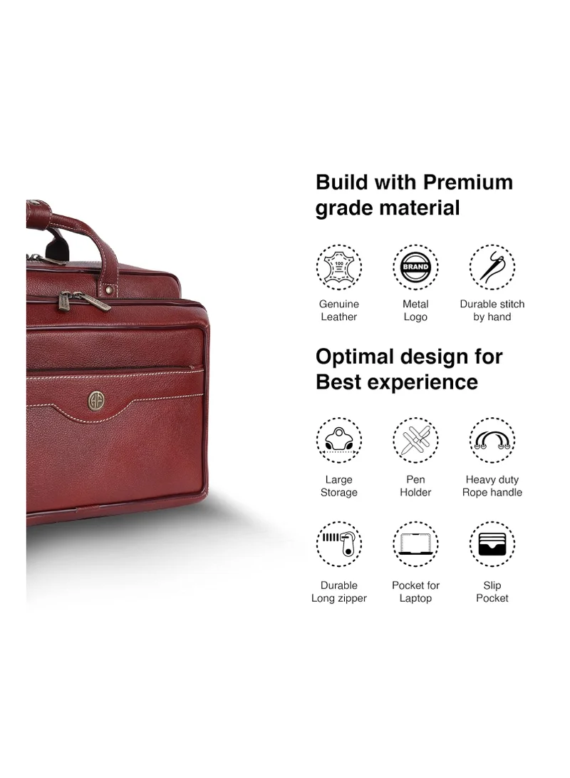 Hammonds Flycatcher  Laptop Bag for Men - Fits 14/15.6/16 Inch Laptop - Brown - Office Bag, Messenger & Shoulder Bag - Executive Bag for Office Use & Travel - Expandable Leather Bag LB162, CNBP for Men | Best Price UAE