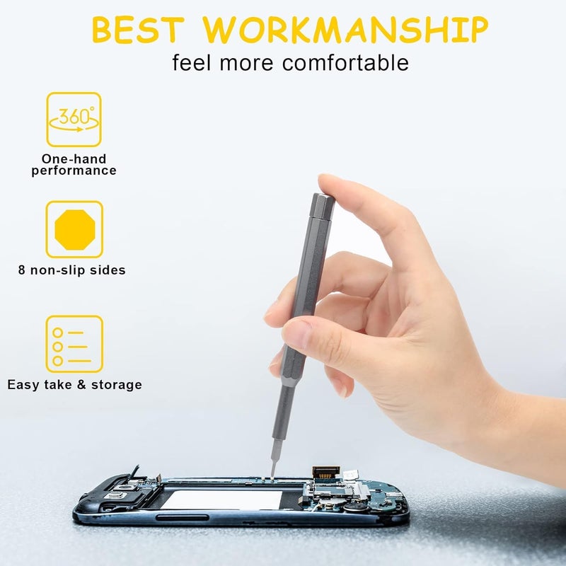 Mluffy Mluffy 24 in 1 Magnetic Precision Screwdriver Set with Flat Head Phillips Premium Screwdriver Set for Repairing Phone Black Pack Of 1  - Image 4