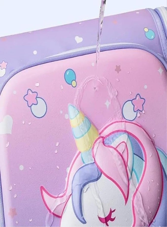 Prancing Unicorn حقائب مدرسية للأطفال بتصميم يونيكورن راقص، حقيبة ظهر كرتونية مزدوجة الكتف للأطفال من عمر 6-7-8-9-10-12 سنة، مقاومة للماء (3DUnicorn) - Image 4