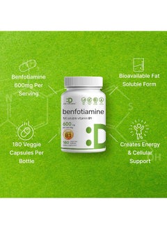 DEAL SUPPLEMENT Benfotiamine 600Mg Per Serving, 180 Veggie Capsules (300Mg Per Cap) – Fat Soluble Vitamin B1 Thiamine Supplement – 3Rd Party Tested, Vegan, Non-Gmo, Gluten Free  - Image 4