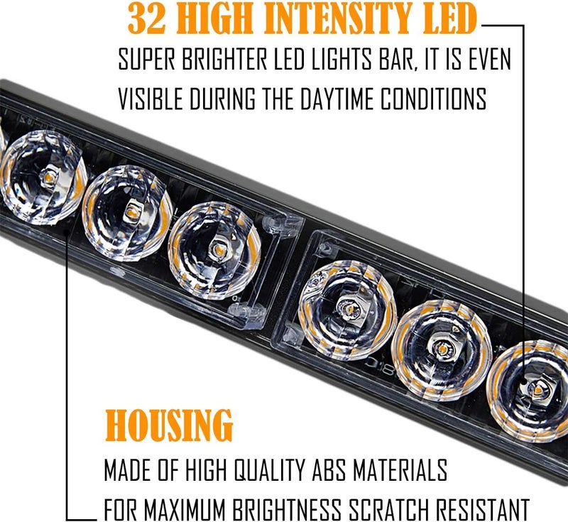LE-JX White/Green Emergency Strobe Light Bar 36 in 13 Flash Patterns Traffic Advisor Warning Hazard Lights - Image 4