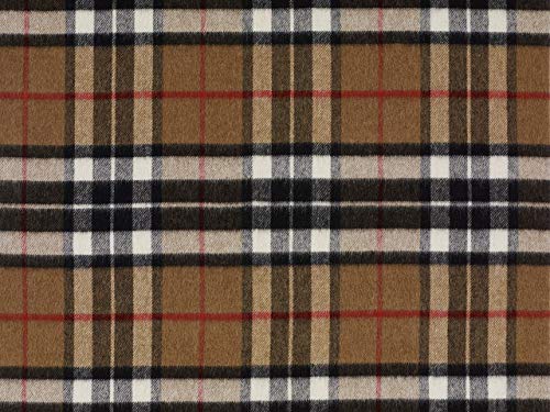 Moon Wool Plaid Throw Blanket Merino Labmswool Camel Thompson Tartan Made in UK - Image 3