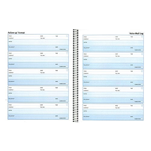 Rediform Follow-Up Voice Mail Log, Flexible Cover, Spiral Binding, 10.625" x 8", 500 Messages (51114) - Image 1