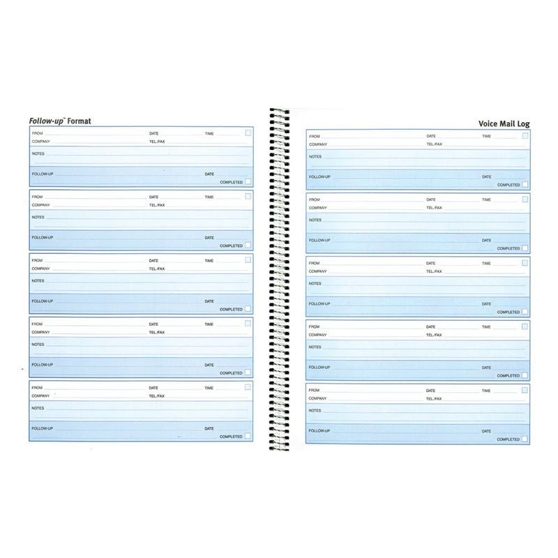 Rediform Follow-Up Voice Mail Log, Flexible Cover, Spiral Binding, 10.625" x 8", 500 Messages (51114) - Image 5