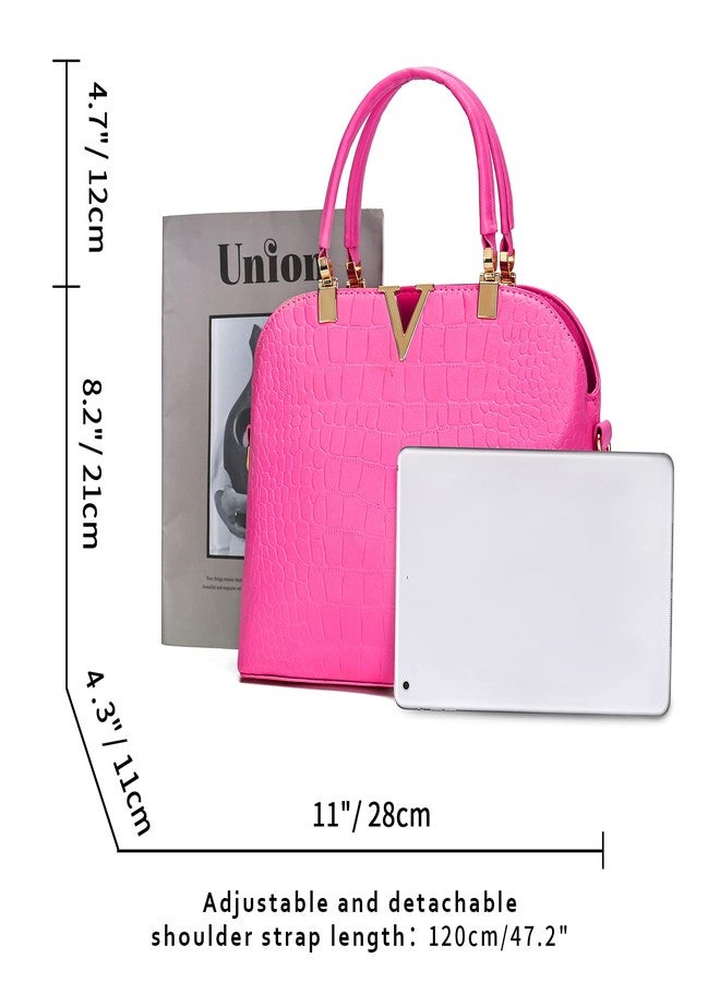 JHVYF women Crossbody Bags Tote Satchel Purse for Girls Fashion Shoulder Bags Hot pink purse - Image 3