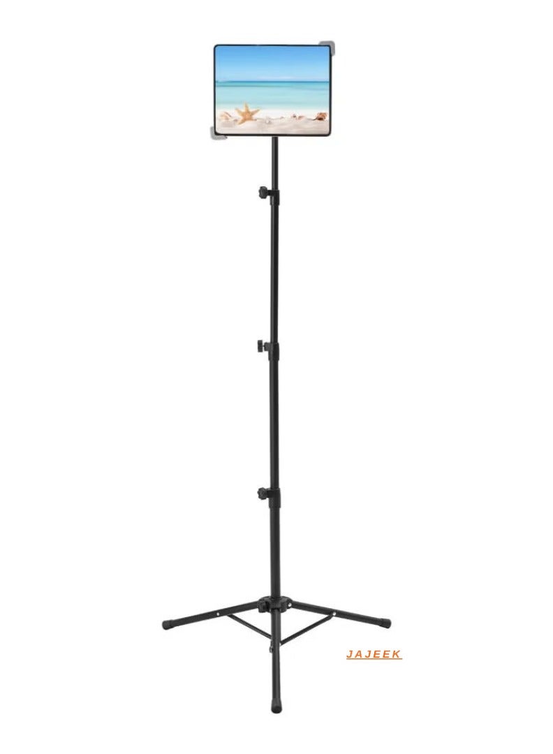 JAJEEK "Tablet Holder Stand – Adjustable Floor Stand with Tripod Base, Height Adjustable, Universal Tablet Stand for 7-13 Inch Tablets, Perfect for Video Calls, Streaming, Home Use, and Presentations" - Image 1