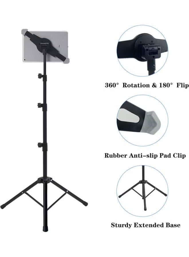 JAJEEK "Tablet Holder Stand – Adjustable Floor Stand with Tripod Base, Height Adjustable, Universal Tablet Stand for 7-13 Inch Tablets, Perfect for Video Calls, Streaming, Home Use, and Presentations" - Image 2