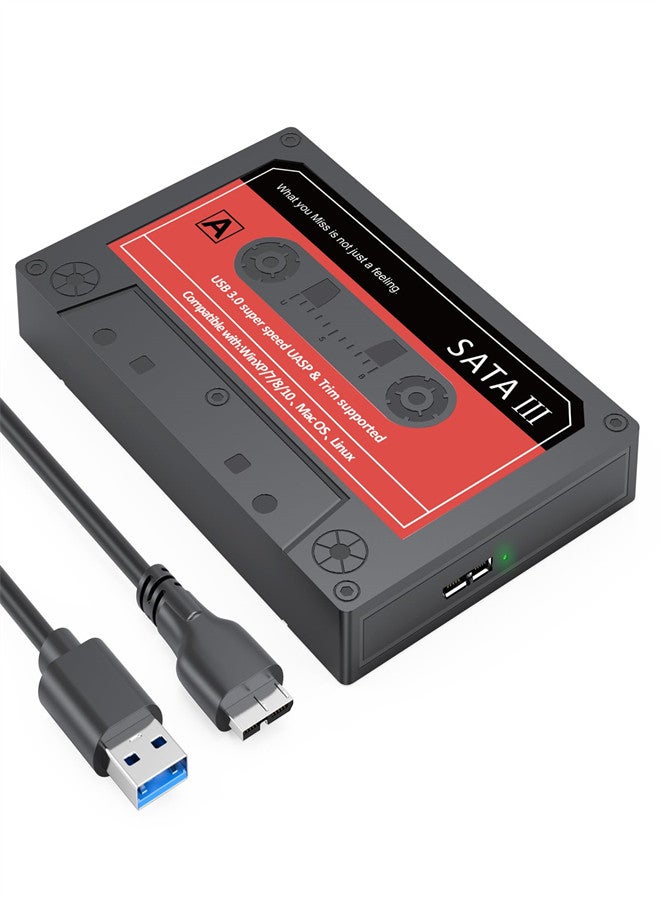 2.5 SSD Hard Drive Enclosure SATA to USB3.0 Adapter, External HDD Enclosure Support 7mm 9.5mm SSD HDD with UASP Max 6TB Compatible with Laptop WD Seagate  - Image 3