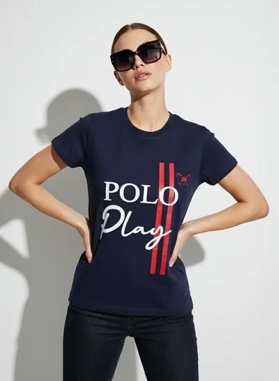 Polo Play Girls Graphic T-shirt -NAVY