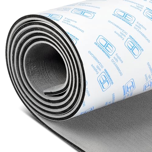OCEANBROAD Brushed Boat Flooring 48''x16'' Self-Adhesive EVA Foam Sheet Non-Slip Traction Pad for Boats Surfboard SUP Paddle Board Kayak Yacht, Gray - Image 1