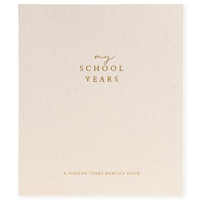 Peachly My School Years Memory Book for Kids & School Photo Album  School Picture Photo Album Childhood Memory Book School Keepsake Organizer School Days (Beige Preschool to 12th Grade) - Image 1