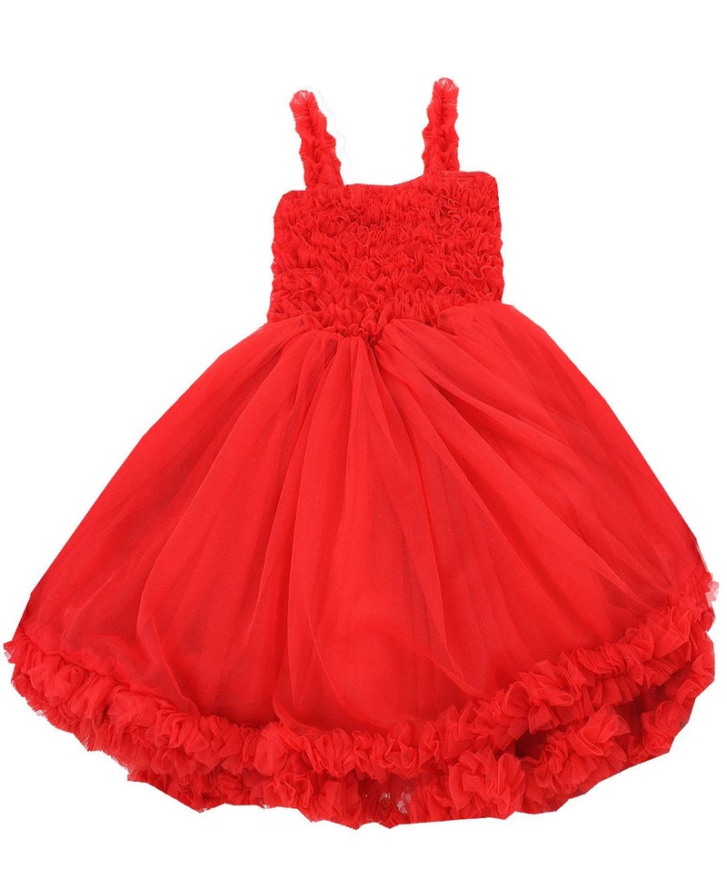 RuffleButts Bright Red Princess Petti Dress - 12-24m - Image 4