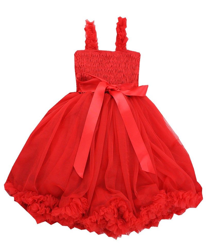 RuffleButts Bright Red Princess Petti Dress - 12-24m - Image 3