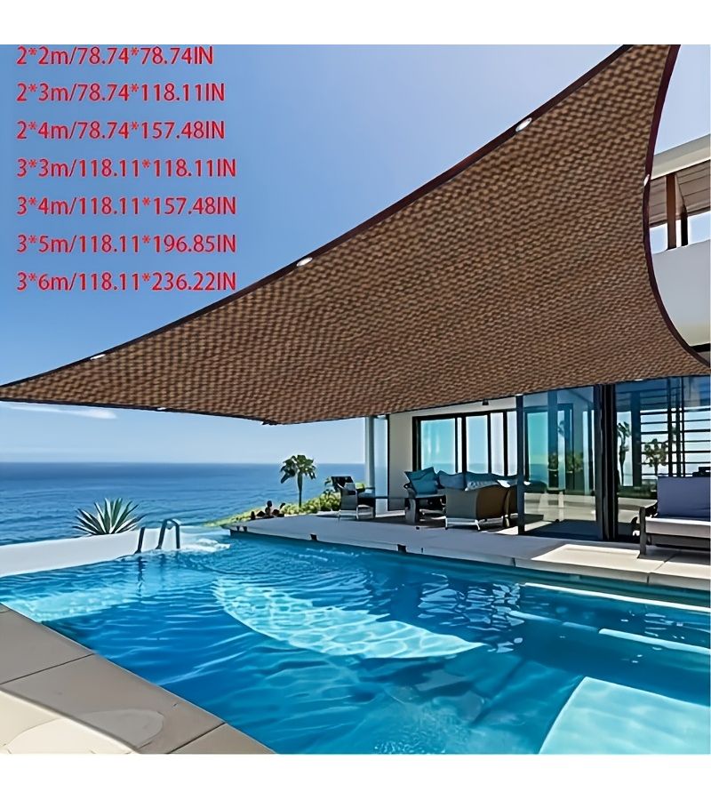 شبكة تظليل شمسية بنية اللون 78.74 × 196.85 بوصة قماش تظليل للفناء والحديقة والشرفة الخارجية مع حماية من الأشعة فوق البنفسجية بنسبة 91% وعزل حراري - Image 3