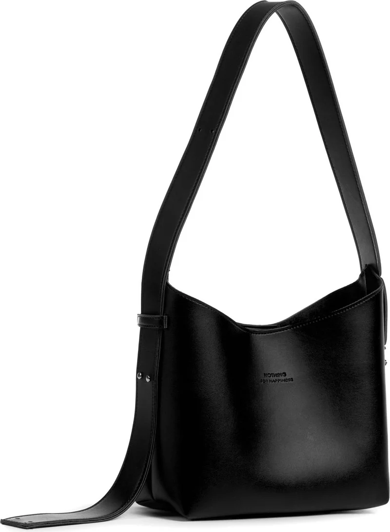 نوثينج Women's Leather Snap Makeup Bag 3-Stage Design Adjustable Strap Hand, Shoulder and Crossbody Bag
