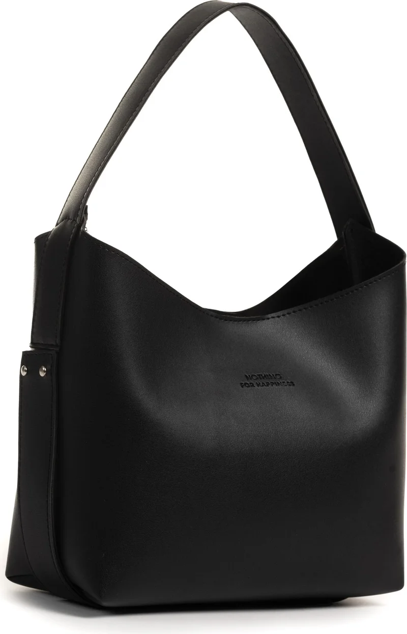 نوثينج Women's Leather Snap Makeup Bag 3-Stage Design Adjustable Strap Hand, Shoulder and Crossbody Bag
