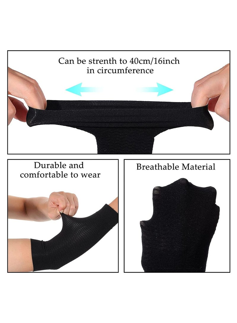 Slimming Arm Sleeves, 4 Pairs Arm Elastic Compression Arm Shapers Sport Arm Shapers for Women Girls, Pain Relieving Arm Compression Sleeve, All Day Relief Against Arthritis Tendonitis and Tennis Elbow - Image 3