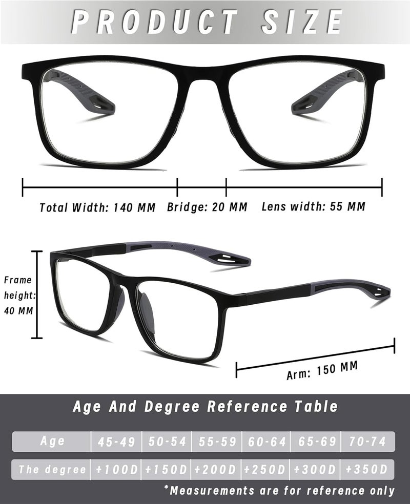 Hubeye TR90 Sports Reading Glasses for Men and Women Good Square Comfortable Flexible Anti-Blue Computer Glasses High Quality Comfortable Reading Aid - Image 4