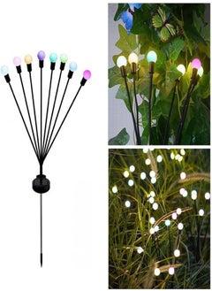YOMNA Solar Garden Lights 8 LED Firefly Lights Solar Outdoor Waterproof Solar Powered Outdoor Lights Decorative for Garden Swaying Solar Garden Lights Decorative for Pathway Patio Yard（2pack)  - Image 1