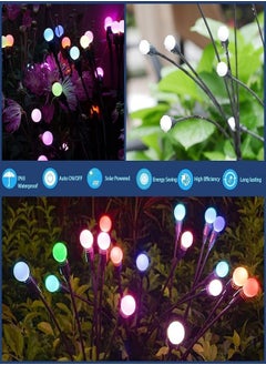 YOMNA Solar Garden Lights 8 LED Firefly Lights Solar Outdoor Waterproof Solar Powered Outdoor Lights Decorative for Garden Swaying Solar Garden Lights Decorative for Pathway Patio Yard（2pack)  - Image 2
