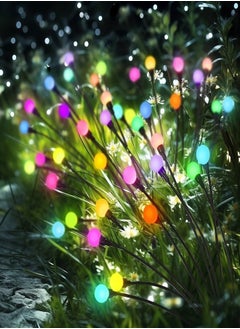 YOMNA Solar Garden Lights 8 LED Firefly Lights Solar Outdoor Waterproof Solar Powered Outdoor Lights Decorative for Garden Swaying Solar Garden Lights Decorative for Pathway Patio Yard（2pack)  - Image 4