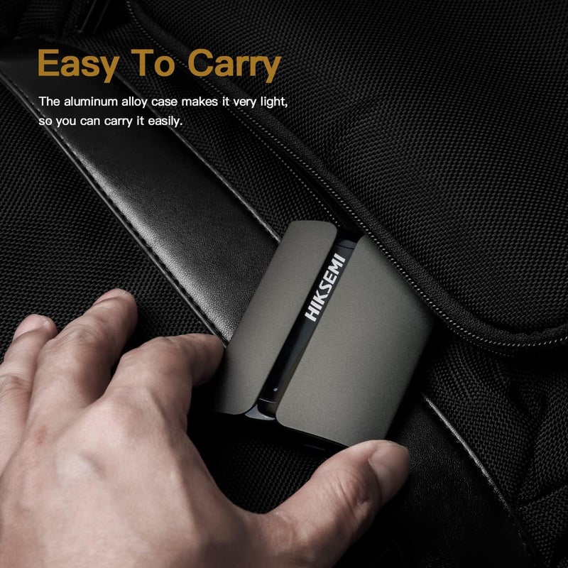 HIKSEMI Portable External SSD 512 GB, Up to 560MB/s Read Speeds, USB 3.1/Type C, Ultra Slim External SSD for Android, Mac, PC, Latop, Tablet (Grey) – T300S - Image 5