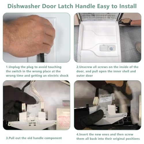 Earthtec Dishwasher Door Latch Handle Black Replacement for Whirlpool Maytag Dishwasher Parts W10130695 Quiet Series 300 Handle WPW10275768 WPW10130695 W10275768 - Image 5