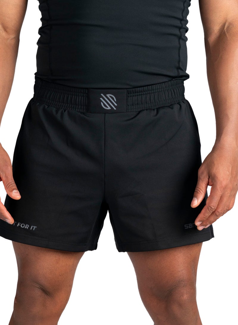 Sanabul Model Zero 5 Fight MMA Shorts – Men, Medium, Black/Charcoal, Boxing, Grappling, Muay Thai & Jiu Jitsu - Image 2