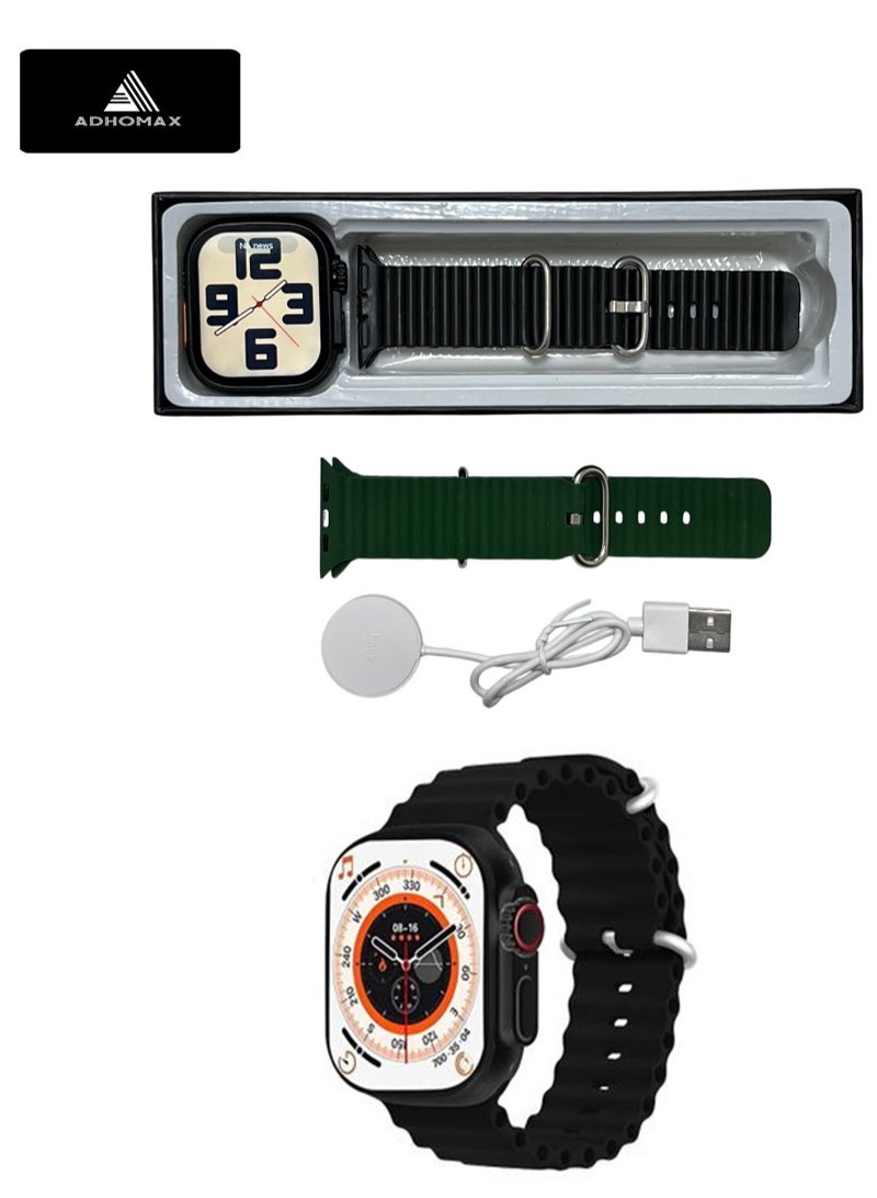 adhomax New T900 Ultra Smart Watch, Elegant Design 2.09", Infinite Display, NFC, Fitness Tracker, Heart Rate, Oxygen Monitor, Calls, Wireless Charging, Works With IOS and android for men, women - Image 3