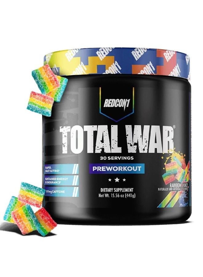 REDCON1 Total War Pre -Workout, Rainbow Candy Flavour, 30 Servings
