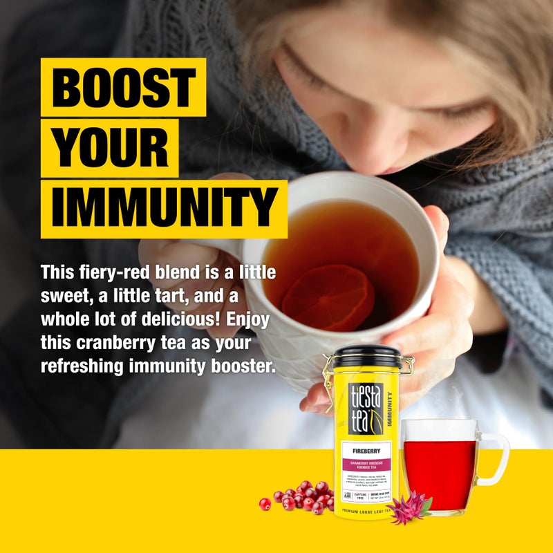 Tiesta Tea - Cranberry Hibiscus Rooibos Tea, Fireberry | Loose Leaf | Herbal Blend with Hibiscus, Cranberry, Currants, Rooibos | Brew Hot or Iced | 50 Cups in Resealable Pouch | 5 Ounce - Image 5