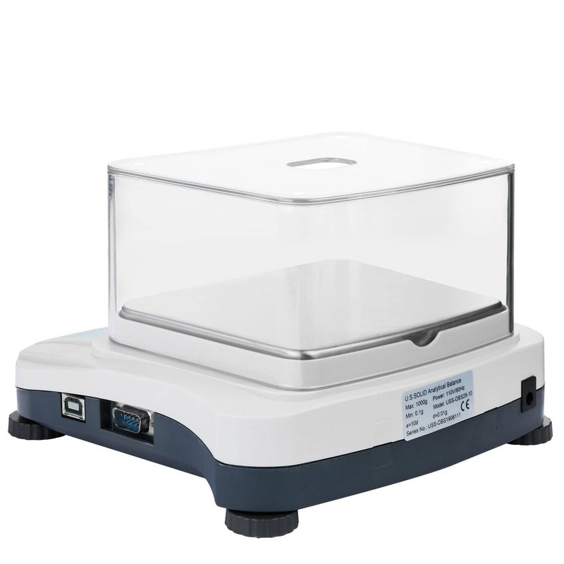 U.S. Solid Precision Lab Scale 3000g x 0.01g- High Precision Analytical Balance w/USB and RS232 Interface, Detachable Draft Shield, 1x 2kg Calibration Weight,100-240 VAC - Image 5