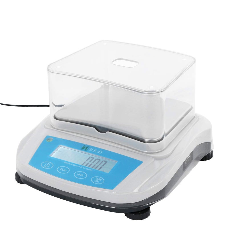 U.S. Solid Precision Lab Scale 3000g x 0.01g- High Precision Analytical Balance w/USB and RS232 Interface, Detachable Draft Shield, 1x 2kg Calibration Weight,100-240 VAC - Image 4