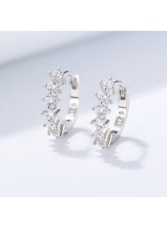 Europe And The United States Circle C- Shaped Diamond Zircon Personality Fashion S925 Sterling Silver Earrings Earrings Ear Jewelry