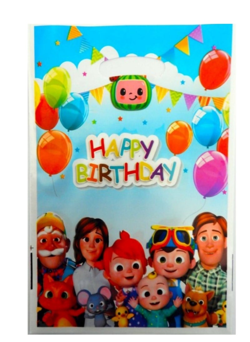 Birthday Party Favor Bags, Birthday Coco Cartoon Melon & Jj Birthday Party Supplies Goodie Bags for Boys, Girls & Babies Durable Return Gift Bags Loot Bags for Birthday Party- 16Pcs. - Image 1