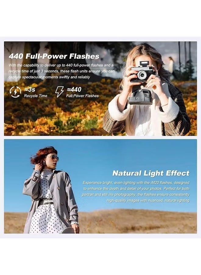 Godox iM20 Mini Camera Flash – Compact 5-Level Speedlite with 470mAh Battery, 440 Full-Power Flashes, Type-C Rechargeable, Universal Hot Shoe for Sony, Canon, Nikon, Fuji, Olympus - Image 2