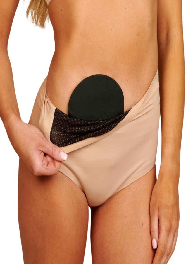 SIIL Ostomy Underwear for Women, Ostomy Bag Covers W/Stoma Pocket, Anti-leaks, Super Absorbent, for Colostomy & Ileostomy (M Beige - Image 1