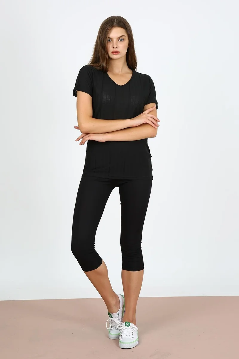 Alexander Gardi Alexandergardı V Neck Black T-Shirt (B21-35700)