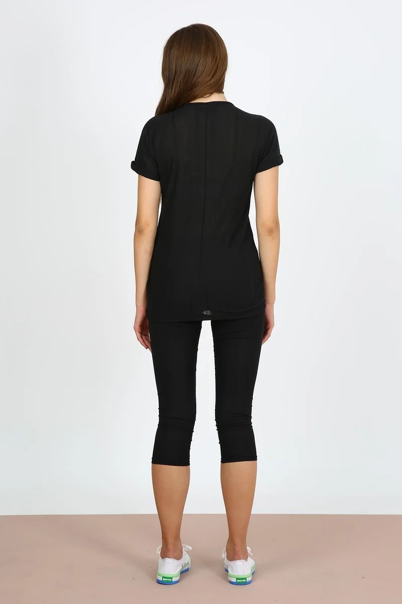 Alexander Gardi Alexandergardı V Neck Black T-Shirt (B21-35700)