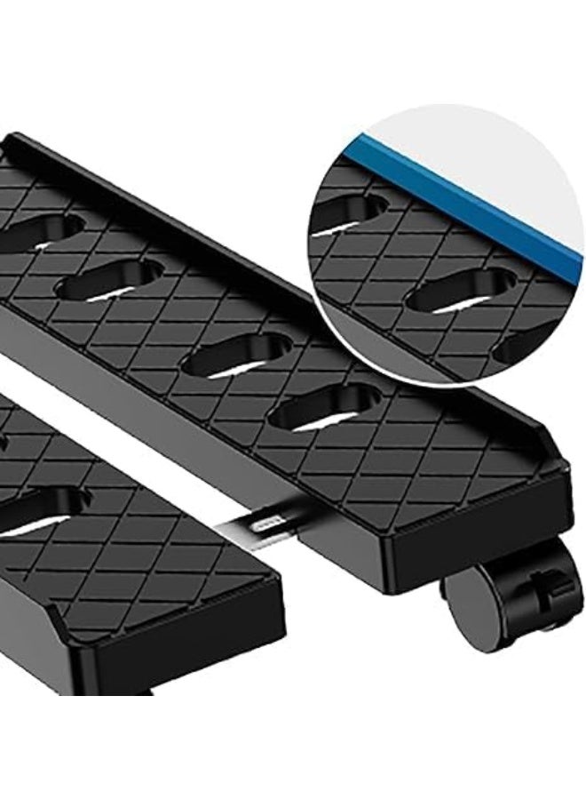 NANAO حامل وحدة المعالجة المركزية المحمول، حامل برج الكمبيوتر المعدني القابل للتعديل، حامل برج الكمبيوتر مع تهوية مزود بـ 4 عجلات قفل، حامل وحدة المعالجة المركزية تحت المكتب، عربة أرضية للكمبيوتر، رافع للكمبيوتر لمكتب الألعاب - أسود - Image 4