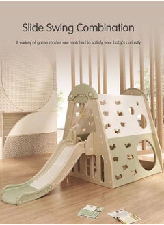 JSAITOYS Indoor Children Multifunctional Climbing Frame Plastic Slide and Swing for Kids  - Image 1