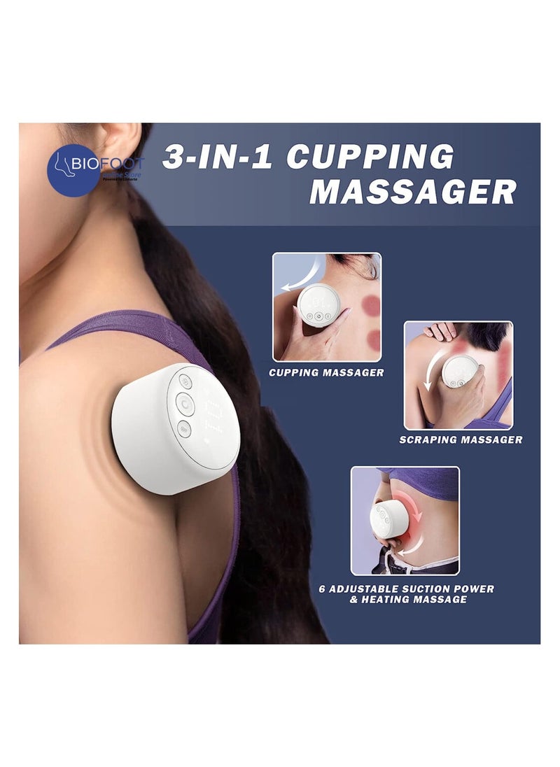 Techlove Techlove Rechargeable Electric Cupping Therapy Massager With Natural Red Beian Stone, 3 Levels Heat, Vibration, Smart Negative Pressure Therapy Machine, Vacuum therapy for Tight Muscles and Stiff Joints Pain Relief, Knots, Aches, Muscle Spasm and Poor Circulation  - Image 5