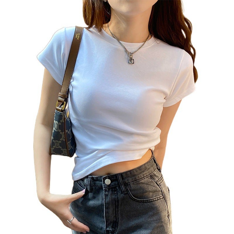 Women's Short Sleeve Round Neck Slim Fit T-Shirt - Image 4