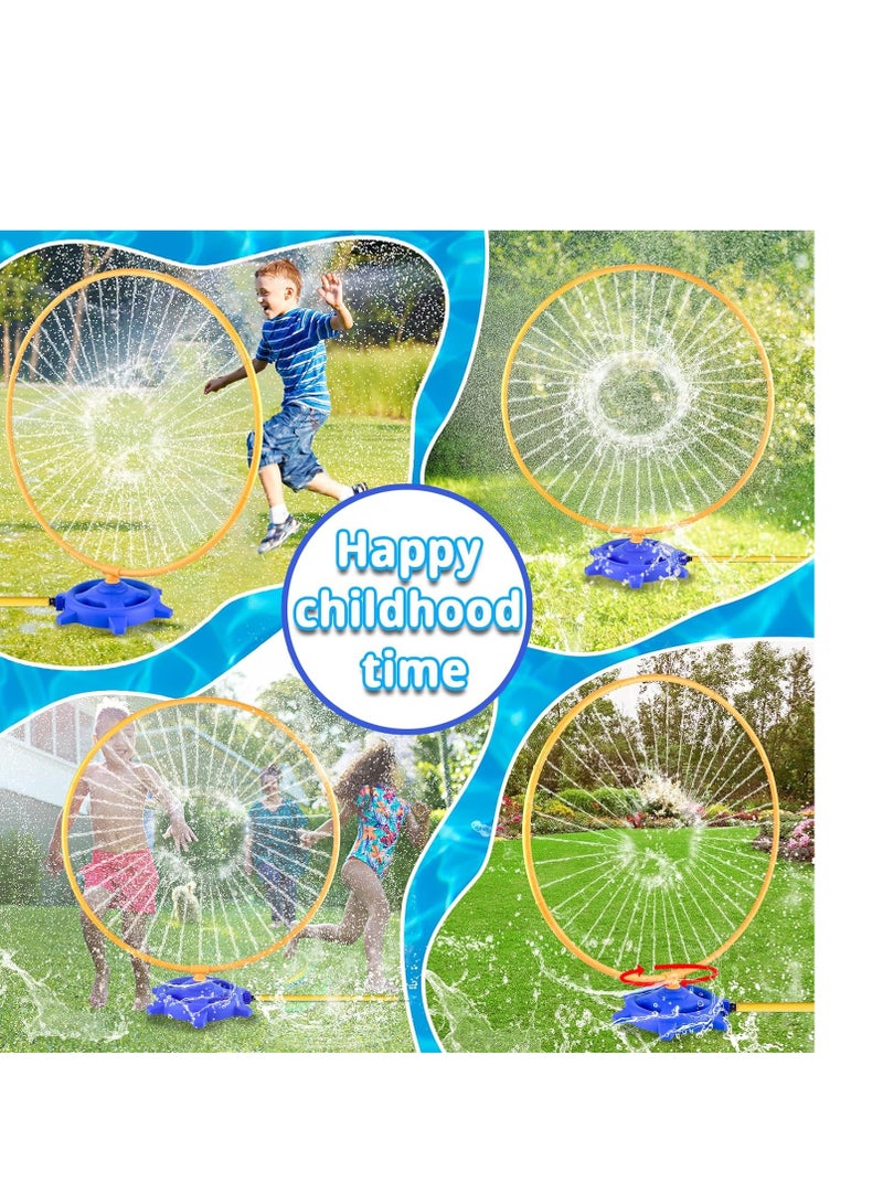 SYOSI Water Sprinkler for Kids, Rotating Water Sprinkler for Outdoor Play, Water Sprinkler with Rotating Spray, Nozzles Attached to Garden Hose, Backyard Sprinkler Summer Outdoor Water Toy - Image 3