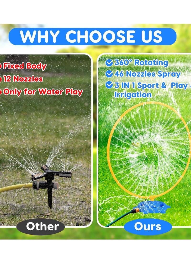 SYOSI Water Sprinkler for Kids, Rotating Water Sprinkler for Outdoor Play, Water Sprinkler with Rotating Spray, Nozzles Attached to Garden Hose, Backyard Sprinkler Summer Outdoor Water Toy - Image 4