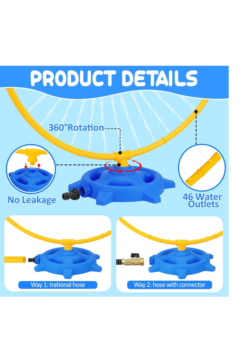 SYOSI Water Sprinkler for Kids, Rotating Water Sprinkler for Outdoor Play, Water Sprinkler with Rotating Spray, Nozzles Attached to Garden Hose, Backyard Sprinkler Summer Outdoor Water Toy - Image 5