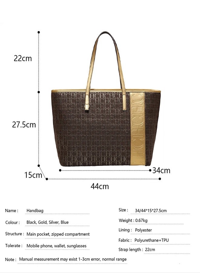 CH CH CHCH City Tote Bag In Signature PU Women's Fashion Versatile Large Capacity Large Size Handheld Shoulder Bag Tote Bag - Image 2