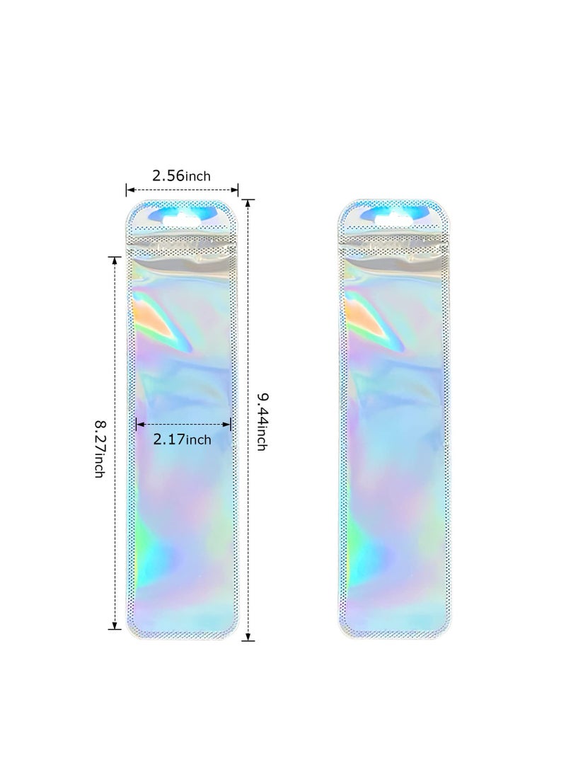 SYOSI 200 PCS Resealable Holographic Bags, Holographic Rose Packaging Storage Bag for Jewelry, Lip Gloss, sticker, lash, Candy, Snack, 2.56x9.44 (Rainbow) - Image 2